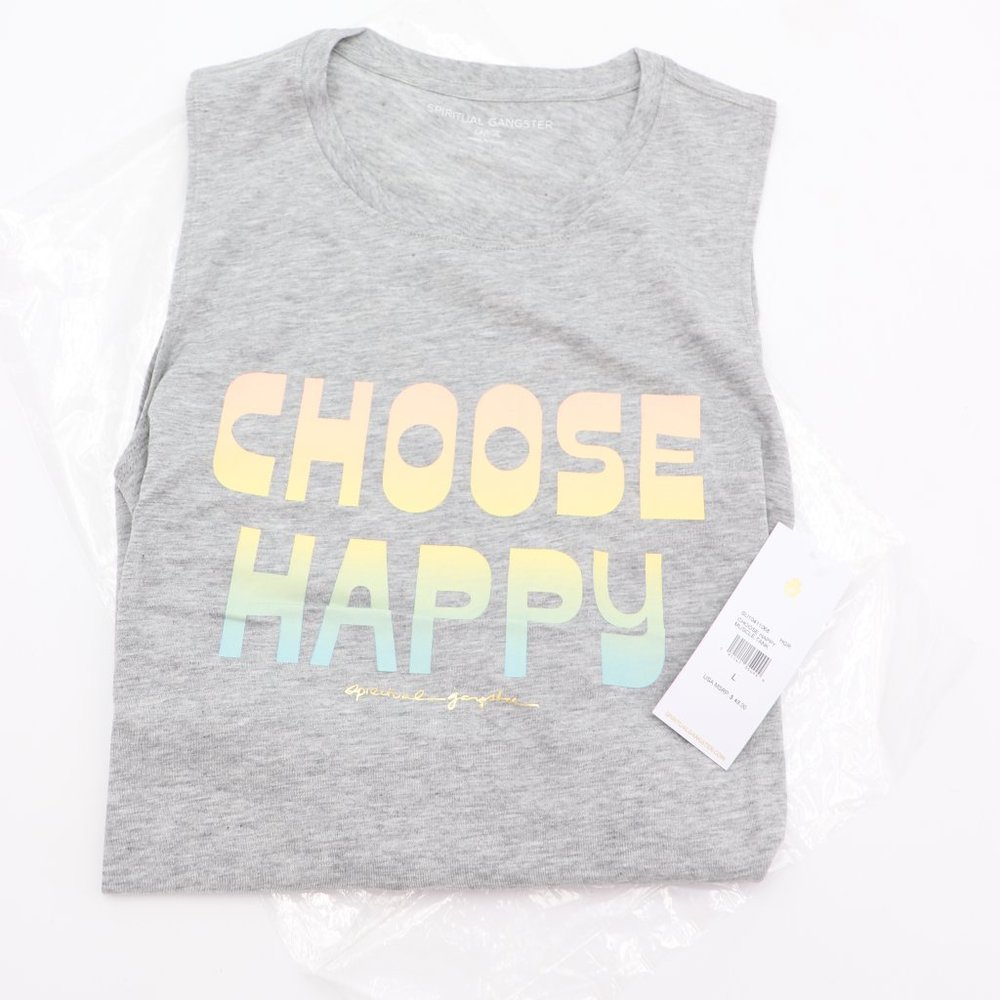 NWT Spiritual Gangster Choose Happy Muscle Tank - Picture 4 of 7